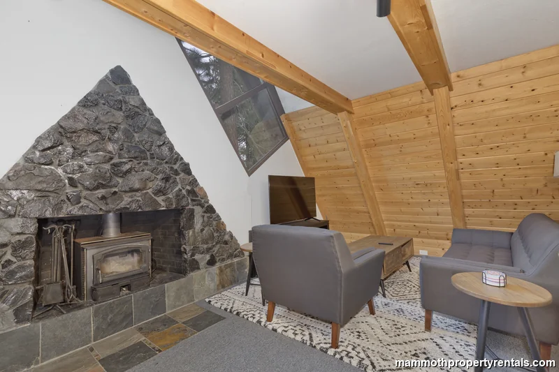 Fireplace with natural light from windows