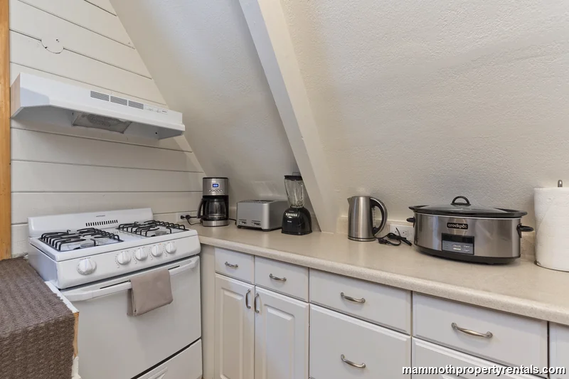 Upper suite kitchen stove and appliances