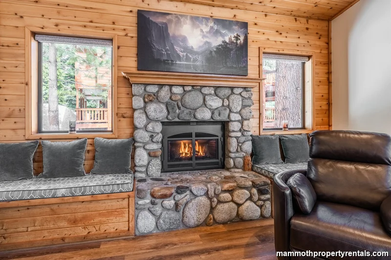Cozy up to this fireplace after a long day of skiing