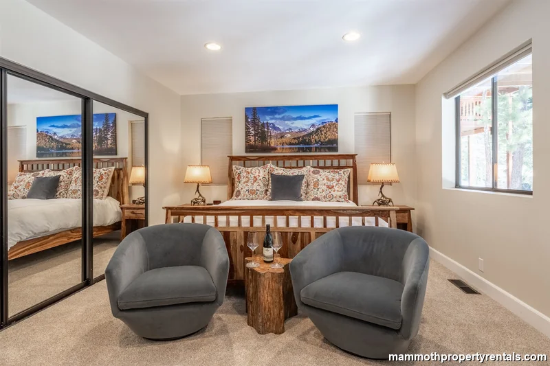 Master Bedroom with king sized bed and ensuite bathroom