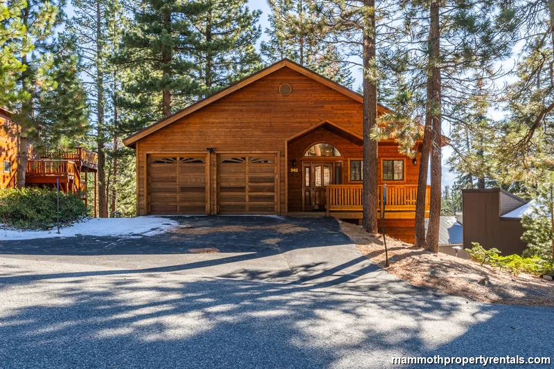 Driveway and lit path to the home